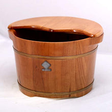 YLL Canna per pediluvio Oak Foot Tub, Maniglia, Foot Tub con Coperchio, Durevole (26 Cm)