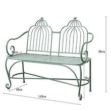 Sgabello per il tempo libero del cortile in ferro battuto retrò per la casa, Panca in metallo per giardino con terrazza all'aperto, Sedia con decorazione per portico a forma di gabbia per uccelli