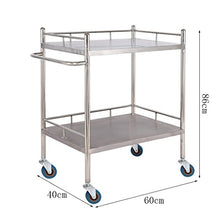 Scaffale CHDE Carrello - Clinica Muto del Salone di Bellezza a Quattro Ruote del passeggiatore Medico Doppio dell'Acciaio Inossidabile Carrello degli Attrezzi (Size : 40 * 60 * 86cm)