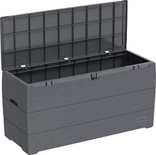 Duramax Cedargrain Durabox 270 litri, contenitore per mobili da giardino in plastica per esterni con coperchio chiudibile, con ruote e maniglie, grigio