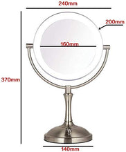 PYROJEWEL. European Metal LED Specchio Desktop su Due Lati Specchio da Toilette HD Bellezza Specchio ingranditore a 360 ° a Rotazione Libera Specchio