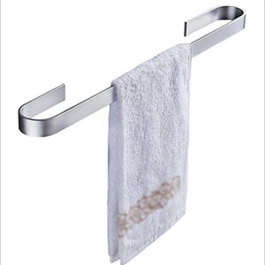Portasciugamani senza perforazione, portasciugamani ad anello a forma di U in alluminio a barra singola a forma di U, portasciugamani da bagno (forte assorbimento, facile da installare),Metallico,60cm