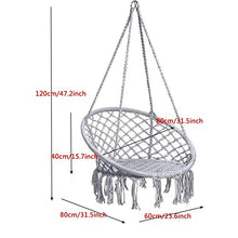DNNAL Altalena per Sedia Amaca, Sedia sospesa con Amaca in Corda di Cotone Sedia sospesa Rotonda squisita da Sogno per Interni, Esterni, Patio, Ponte, Giardino