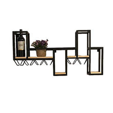 JHGJBJ Cremagliera del Vino cremagliera Bicchiere di Vino di Alta qualità in Legno massello battuto in Ferro a Parete Vino Rack Supporto Creativo Bicchiere di Vino a Testa in Giù