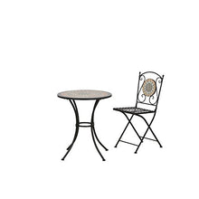 Siena Garden Tavolo Prato tondo in ferro con effetto mosaico, Ø60cm, Multicolore