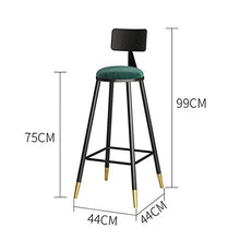 TopJiä Velluto con Schienale Sgabelli da Bar 65cm,Sgabello da Bar con Poggiapiedi Moderni Bar Seggiolone,seggiola da Bar Domestico Girevole Sedia,portante di Carico 150kg,Nero