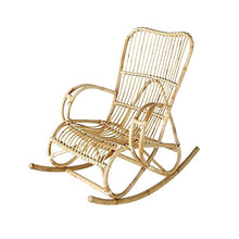 XinQing-Sedia a Dondolo Naturale Real Rattan Sedia a Dondolo reclinabile Intrecciata a Mano in Tessuto a Mano Balcone Giardino Spiaggia Salotto 100x75x97cm