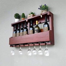 LHQ-HQ Cremagliera del Vino sulla Parete di Legno, Vino Rack for Lo Spumante, for 8 Bottiglie di Vino