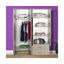 Salone Negozio Online Kit Armadio in Legno con 4 Ante + 2 CASSETTI 103x187x52 Cm Olmo Chiaro