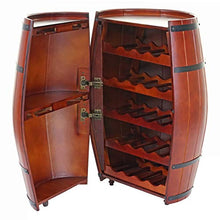 Mendler Portabottiglie a Forma di Botte HWC-T877 Legno di eucalipto 52x52x85cm per 23 Bottiglie