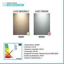 Inbagno Specchio bagno con Lampada LED 105x70 cm, reversibile, con illuminazione LED Cromo luce naturale (Luce Naturale 50 cm, 105x70 cm)
