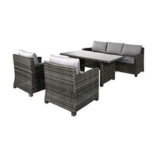 Gartentraum Gruppo di Seduta in polyrattan Grigio - 5 posti - Zona Pranzo Gurin