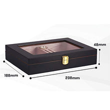 XZJJZ Cigar Box Humidor Viaggi - con igrometro e umidificatore Transparent Glass Window Cigar Box Box di Viaggio Cigar Box Portatile Rimovibile