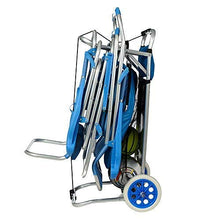 Solenny KHU010 KHU010-Carrello Porta Utensili da Spiaggia Pieghevole Convertibile in Tavolo, Alluminio, Multicolore