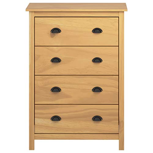 GOTOTOP Credenza per mobili da Ufficio, cassettiera con 4 cassetti scorrevoli, per Soggiorno, Camera da Letto, 79 x 40 x 110 cm, Colore: Marrone Miele