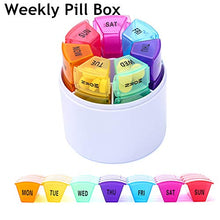 Unial 7 scatole portapillole per 7 giorni, organizer per medicinali, organizer portatile per dispensare pillole rivestite divisorio, set per esterni e viaggi