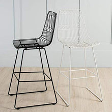 LXYPLM Sgabello Sedie Bar Barstools Ferro battuto Hollow Bancone Sedie Seduta con Schienale, Semplice for Il Tempo Libero Alti sgabelli for casa Pub Cafe Kitchen Arredo Bar Cucina (Color : Black)