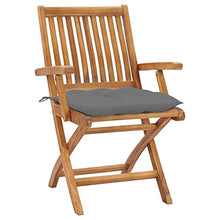 vidaXL Sedie da Giardino 2 pz con Cuscini Grigio in Massello di Teak
