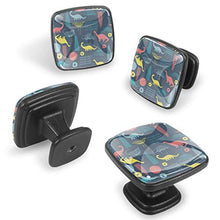 Dinosauro del fumetto Pomelli per Porta Set di 4 Pomelli per Mobili Manopole per Cassetti Cucina Armadio Vetro