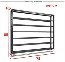 LLT Wine Rack, Della Novità Della Decorazione Della Parete Rack, Wine Rack Mensola Di Vetro a Parete Rack Bottiglia Del Metallo Ferro Vino e Supporto Di Vetro Di Immagazzinaggio Mensola Nero 75 × 10