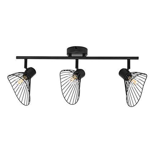 Applique LOFT 3 lampade E14 40 W x 3 Gabbia in ferro, lampada retrò industriale, lampadario minimalista vintage Loft IP20 56,5 x 24,5 cm - Arredi Casa