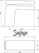 Sanlingo - Miscelatore monocomando cromato grande, design stile cascata