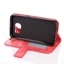 Bear Village® Cover per Samsung Galaxy S6, Anti Graffio Custodia in Pelle con TPU Interno, Alta qualità Galaxy S6 Cover con Chiusura Magnetica, Rosso