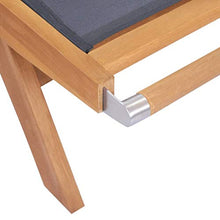 vidaXL Massello di Teak Lettino Pieghevole Ruote Textilene Regolabile Sdraio