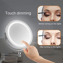 Specchio cosmetico a LED Specchio da Bagno a LED USB Ricarica 10 Volte ingrandimento 360 ° Angolo di Rotazione Pieghevole Design Touch Control 2 Facce dello Specchio