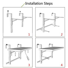N/Z Daily Equipment Side Tables Folding Balcony Deck Table Adjustable Balcony Railing Table Folding Table Hanging Railing Table Dining Garden for Portable Barbecues Food Drinks Decorations