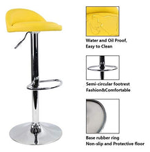 Lanrui Sgabelli da Bar in Pelle PU Sgabello Rotondo Sgabello Girevole Sedia da Bar con Schienale Regolabile Home Cucina con poggiapiedi Blu (Color : Yellow)