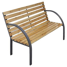 Panca da Giardino Panca in Legno e Ferro per Giardino con Schienale Design Nostalgico Panca da Giardino Esterno 120x62x82 cm