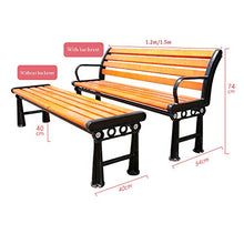 Panca da Giardino In Legno Per Esterno A 3 Posti,Telaio In Ghisa Panche da Patio ,Seduta Per Il Tempo Libero Con Schienale E Braccioli Panchina Del Parco,Sedia da Veranda Resistente Alle Intemperie
