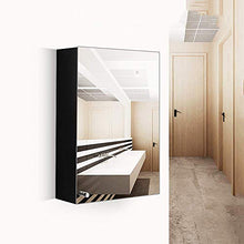 AJH Armadietto da Bagno Moderno e Minimalista Rettangolare con Specchio - Armadietto a Muro con Gancio - Specchio da toeletta