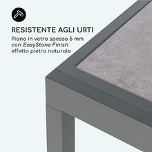 blumfeldt Tenerife - Tavolo da Giardino Estraibile, Materiali: Alluminio/Vetro Temperato Spesso 5 mm, Facile da Montare, Finitura EasyStone: Effetto Pietra Naturale, Superficie: 180 x 90 cm, Marmo