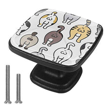 Confezione da 4 manopole per mobili da cucina, manopole per cassetti Doodle di gatto asino gatto di razze di gatti Tira le maniglie delle porte