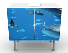 Mobile per lavabo design Fish In The Sea 60x55x35cm, basso, Larghezza: 60cm, regolabile, mobiletto da lavandino, lavandino, mobiletto da lavabo, lavabo, mobiletto, bagno, bagnetto, mobile da bagno