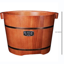 YLL Canna per pediluvio Legno Solido Foot Tub, Maniglia, Foot Tub con Coperchio, Durevole (Size : 36cm)