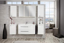FACKELMANN Armadietto pensile Rondo/bagno con cerniere ammortizzate/dimensioni (L x A x P): ca. 35 x 68 x 16 cm/mobili di alta qualità, fermaporta: sinistra/corpo: bianco lucido/frontale: bianco lucido