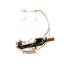 Vino Botte di Rovere, Portabottiglie Per Vino, Calice Design Retrò Creativo Può Essere Appeso Come Un Regalo Di Ornamento Di Decorazione Del Vino Per Il Bar Ristorante Di Casa, Con 2/4 Calici Vino, bi