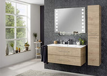Fackelmann - Specchio a LED a quadretti, con illuminazione a LED e luce ambientale, dimensioni (L x A x P): ca. 100 x 75 x 2 cm, specchio di alta qualità, moderno specchio da bagno, larghezza 100 cm