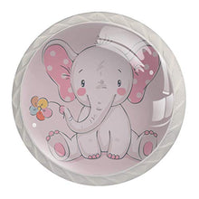 Fiore di elefante rosa 4 PCS Pomelli per Porta, Pomolo per Mobile, Pomelli per Mobili con Viti, Maniglia per Armadietto, Pomelli per Porta, Pomelli per Cassetti per Porta, Armadio, Cassetto e Credenza