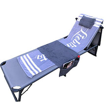 JEMIDI - Organizer in Spugna per Lettino, in Cotone, con 5 Tasche Laterali,da Sole e da Giardino, Spiaggia, Vacanze, Telo da Spiaggia, Turchese