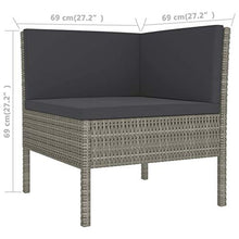 Tidyard Set 9 pz Divani da Giardino in Polyrattan Nero con Tavolino e Cuscini,Divano ad Angolo,Divano Angolare,Set Divani Angolari da Giardino in Rattan,Set Divani Modulari da Giardino per Esterno