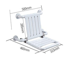 Sgabello per doccia da bagno con schienale, sgabello da bagno pieghevole antiscivolo Sedia da doccia a parete in acciaio inossidabile per donne incinte anziane, peso del cuscinetto resistente 200 kg
