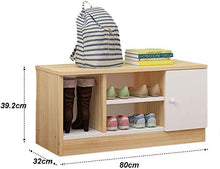 YANG Wooden Shoe Rack poggiapiedi Cambio di Scarpe da banco Camera Bagagli Petto Guardaroba Dressing Table Sgabello Ottomana 80X32X39.2CM