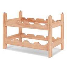 DREAMADE Cantinetta Portabottiglie in Legno Scaffale Porta Vino per 8 Bottiglie 2 Ripiani