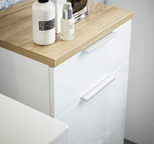 GERMANIA DIE MÖBELMACHER GW-Pescara 2751-513 Armadietto Basso, Bianco/Imitazione Rovere Navarra, (L/H/P), 39 x 86 x 34 cm