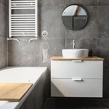 Biscottini Porta asciugamani bagno da muro 37x9,5x16 cm | Porta salviette bagno in ferro battuto | Porta asciugamano bianco