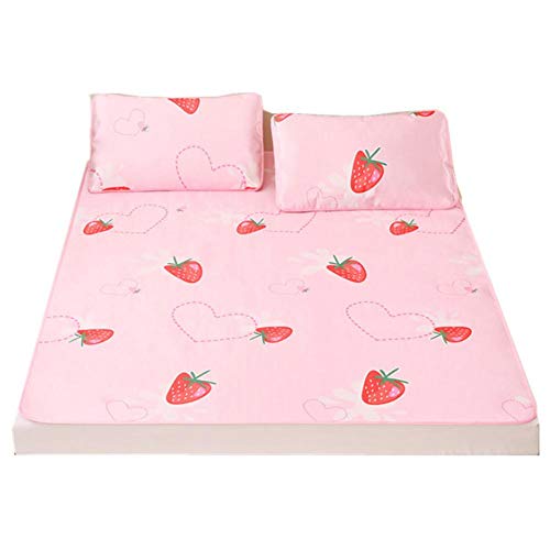 Jadpes Stuoia di Seta di Ghiaccio Stampata Cartoon, 2 Pezzi/Set Modello di Cartone Pieghevole Pieghevole di Raffreddamento Estivo stuoia di Sonno Aria condizionata Mat con Federa